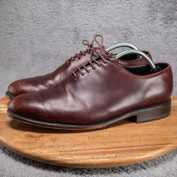 Thursday Everyday Men's Handcrafted Whole Cut Burgundy Leather Shoes, Size US 11 - Picture 4 of 10
